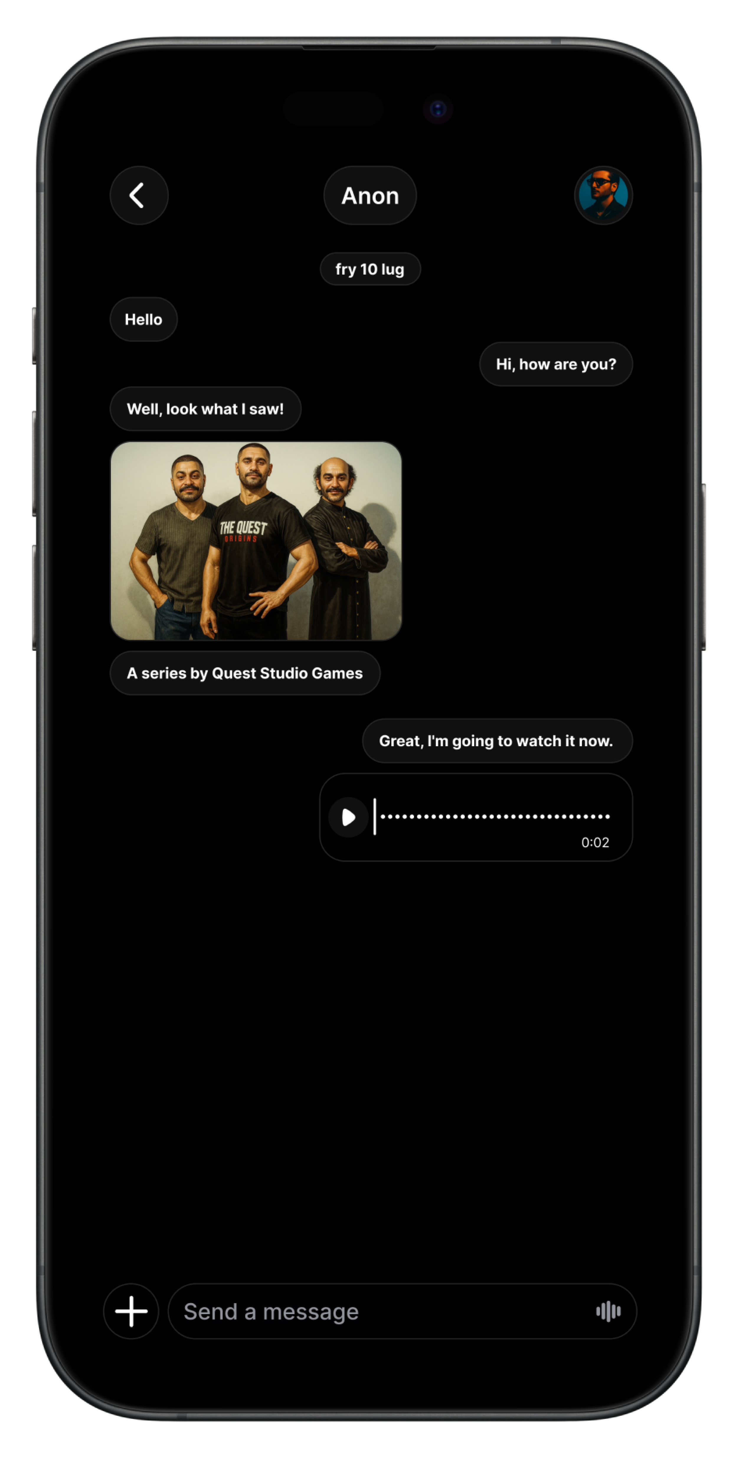 Chat privata Anonymate V4 su smartphone